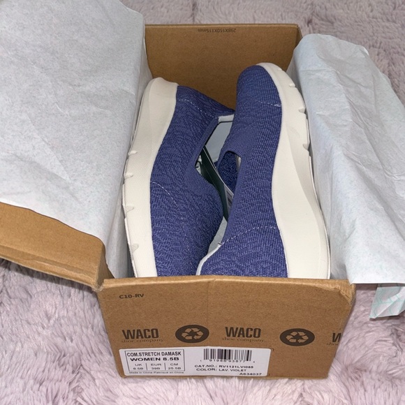 Revitalign Orthotic Washable Slip Ons - Comfort Stretch Damask ~ Lavender/Violet - Picture 8 of 8